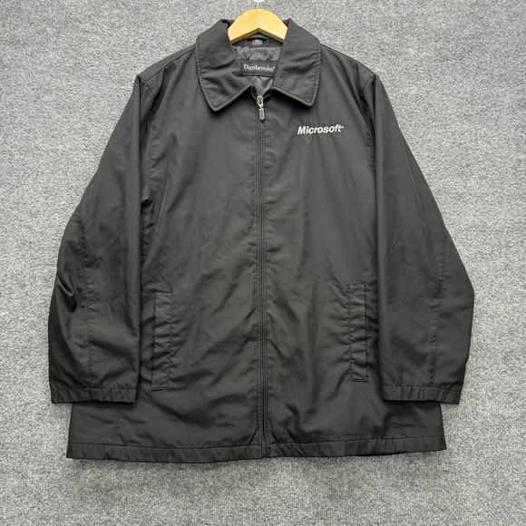 Dunbrooke Microsoft Jacket Mens XL Black Long Sleeve Lined Outdoor Tech Promo